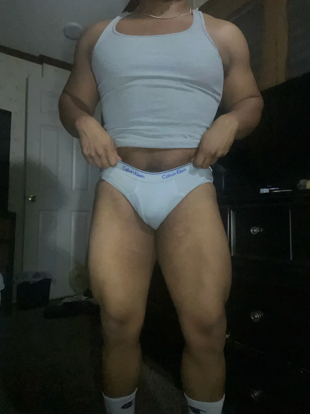 Calvin Klein Classic Gray Brief with Blue Logo Waistband - Picture 4 of 4